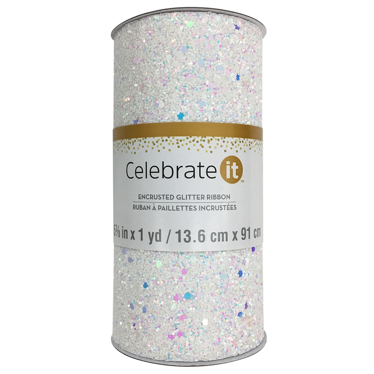 12 Pack: 5.375" x 1yd. Encrusted Glitter Ribbon by Celebrate It™